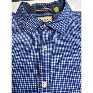 Robert Graham Blue White Plaid Long Sleeve Button Down Shirt Sz 2XL